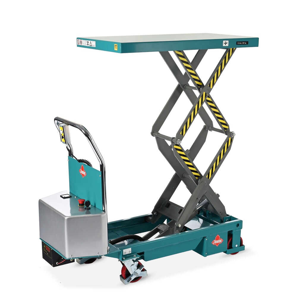 Scheren-Hubtischwagen Ameise® LTT 0.35 mit Doppel-Schere, elektrisch, Tragkraft 350 kg, Plattform à 910 x 500 mm