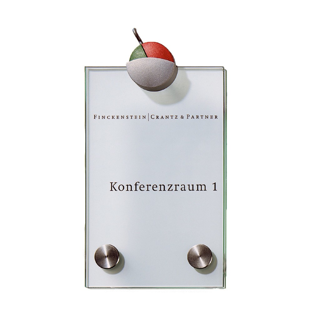 Türschild Cristallo, HxBxT 160 x 100 x 28 mm, 2 Halter à Ø 18 mm