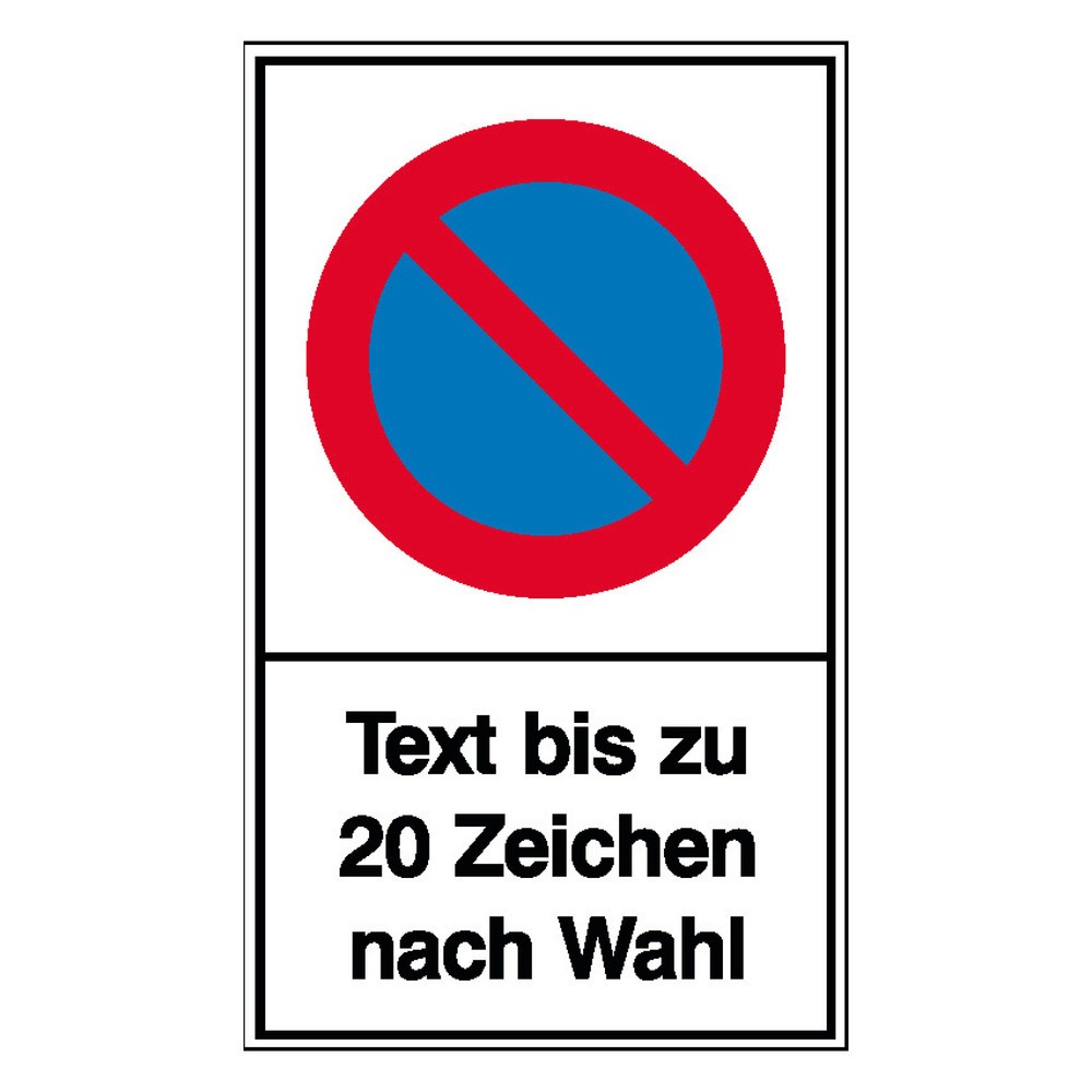 SafetyMarking® Halteverbotsschild, eingeschränkt, Text nach Wunsch, Alu