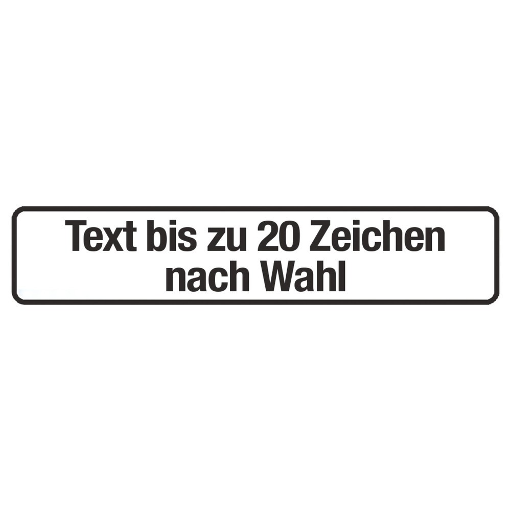 SafetyMarking® Schild, Text nach Wunsch, bis zu 20 Zeichen, HxB 110 x 520 mm, Alu