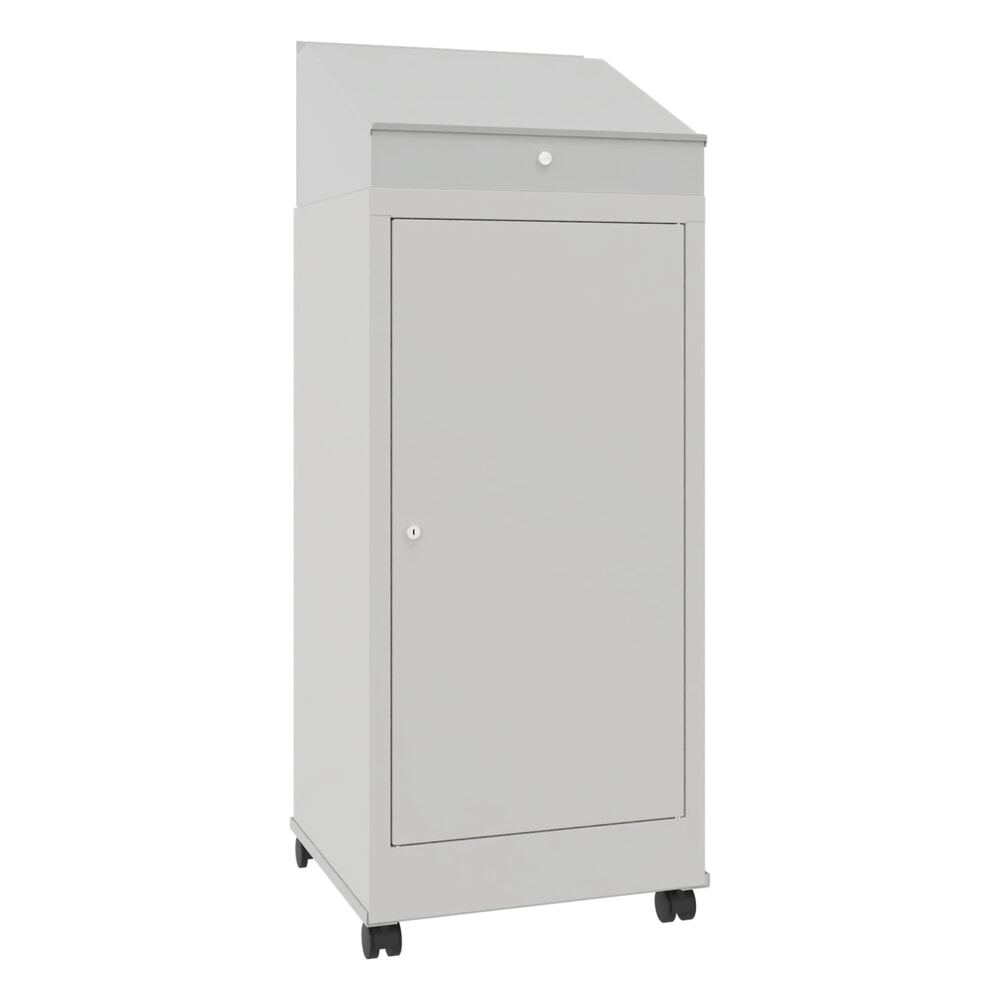 PAVOY Industrie-Stehpult, mobil, HxBxT 1.330 x 500 x 500 mm, 1 Ausziehboden, 1 Schublade, lichtgrau, lichtgrau