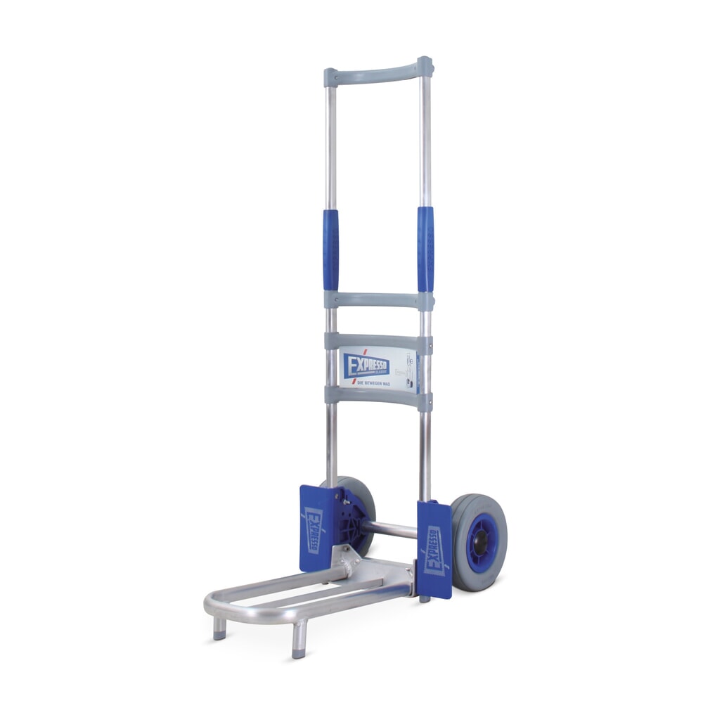 EXPRESSO Klappkarre aus Aluminium, TK 100 kg, mittig + Schaufel klappbar, Schaufel BxT 220 x 425 mm