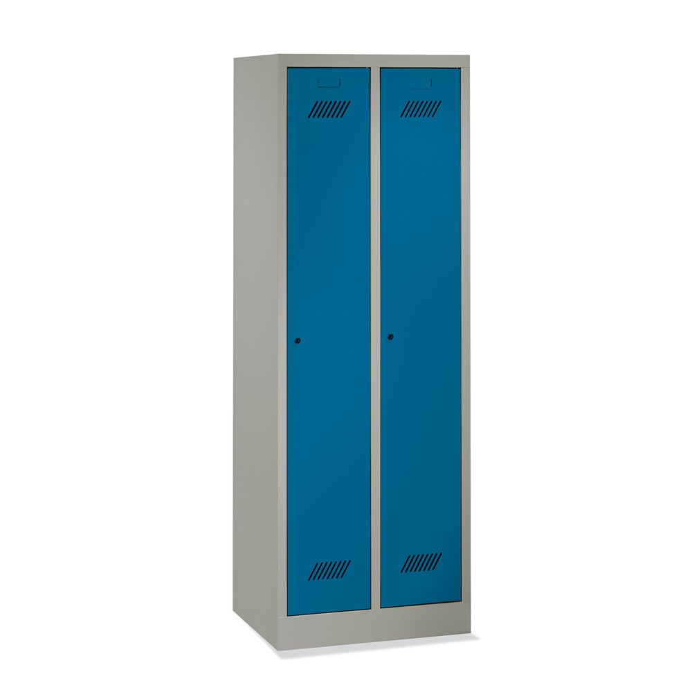 PAVOY Kleiderspind mit Sockel + Drehriegelverschluss, 2 Abteile, HxBxT 1.850 x 800 x 500 mm, anthrazitgrau, anthrazitgrau