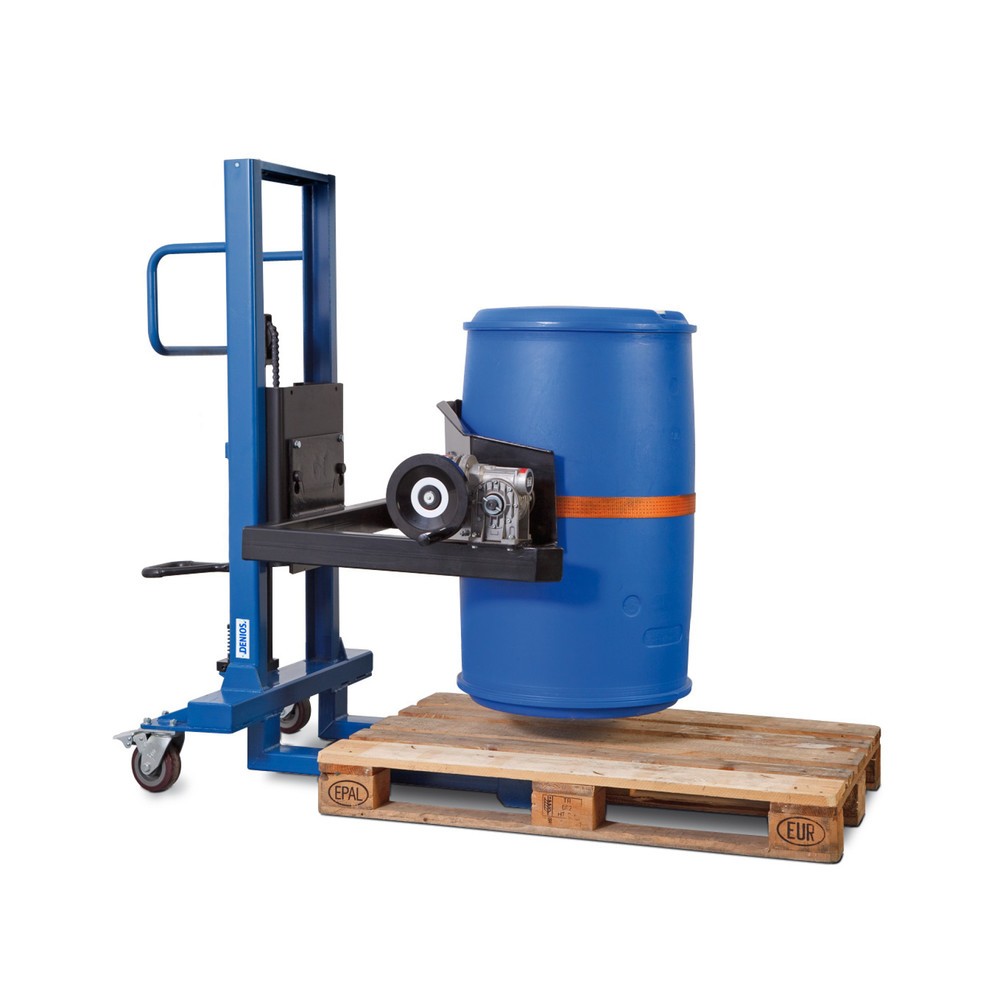 Fassdreher 360°, TK 300 kg, Fusspedalhub, Hubhöhe 120-750 mm