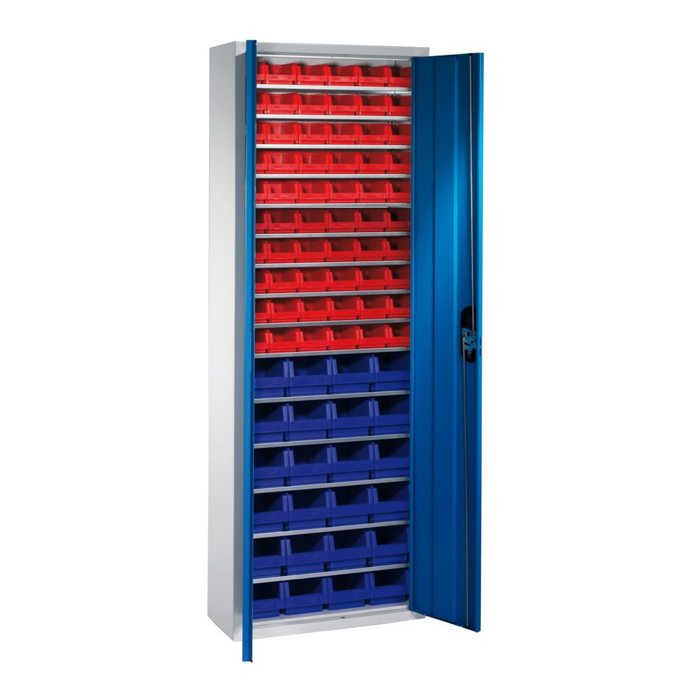 C+P Magazinschrank mit Sichtlagerkästen, HxBxT 1.980 x 700 x 300 mm, 60x Grösse 2, 24x Grösse 3
