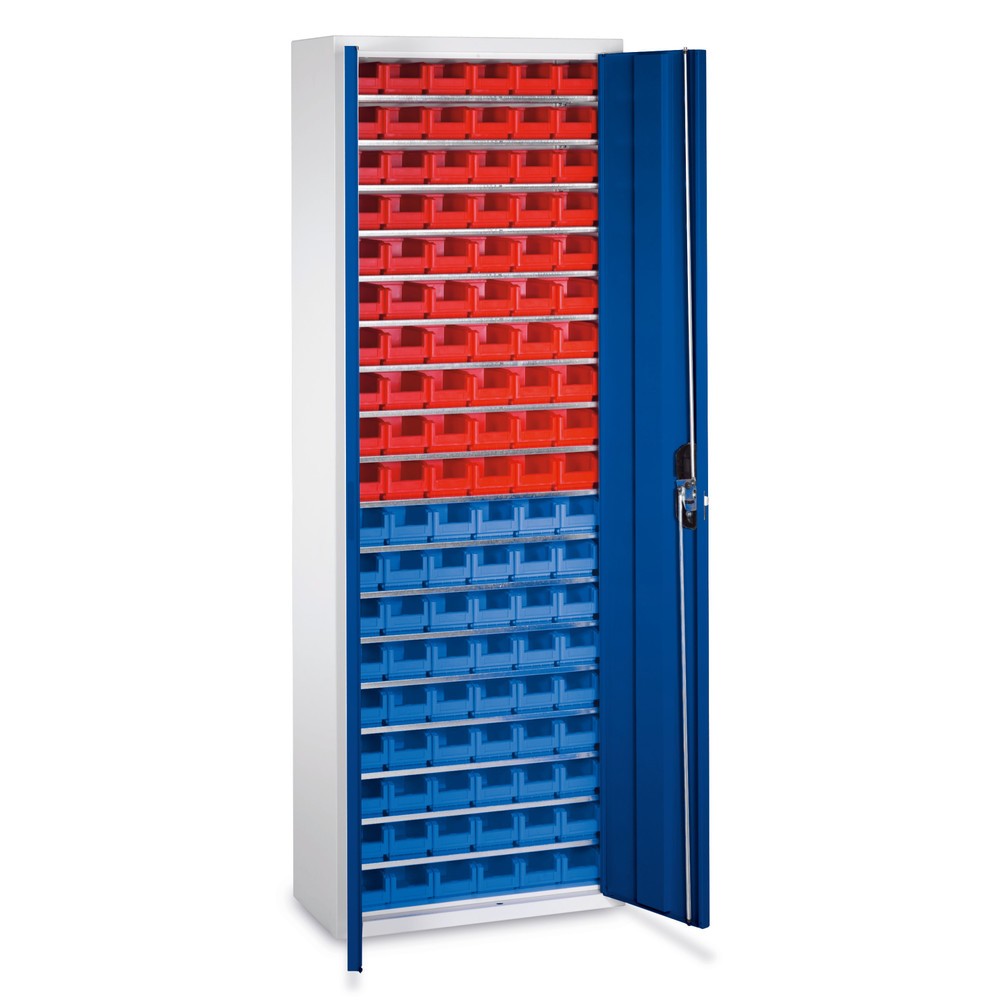 C+P Magazinschrank mit Sichtlagerkästen, HxBxT 1.980 x 700 x 300 mm, 60x Grösse 2, 54x Grösse 3