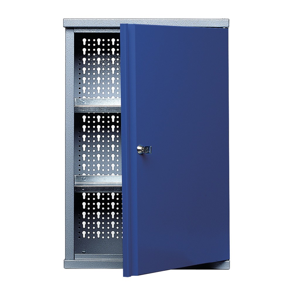 Hängeschrank mit 2 Einlegeböden + 1 Lochrückwand, HxBxT 600 x 400 x 190 mm, blau