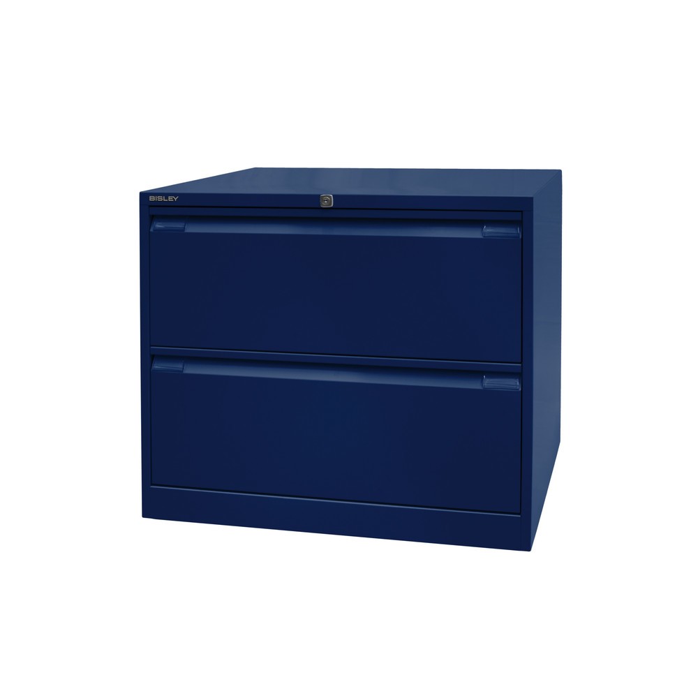 BISLEY Hängeregistraturschank, 2-bahnig, 2 Schubladen, blau
