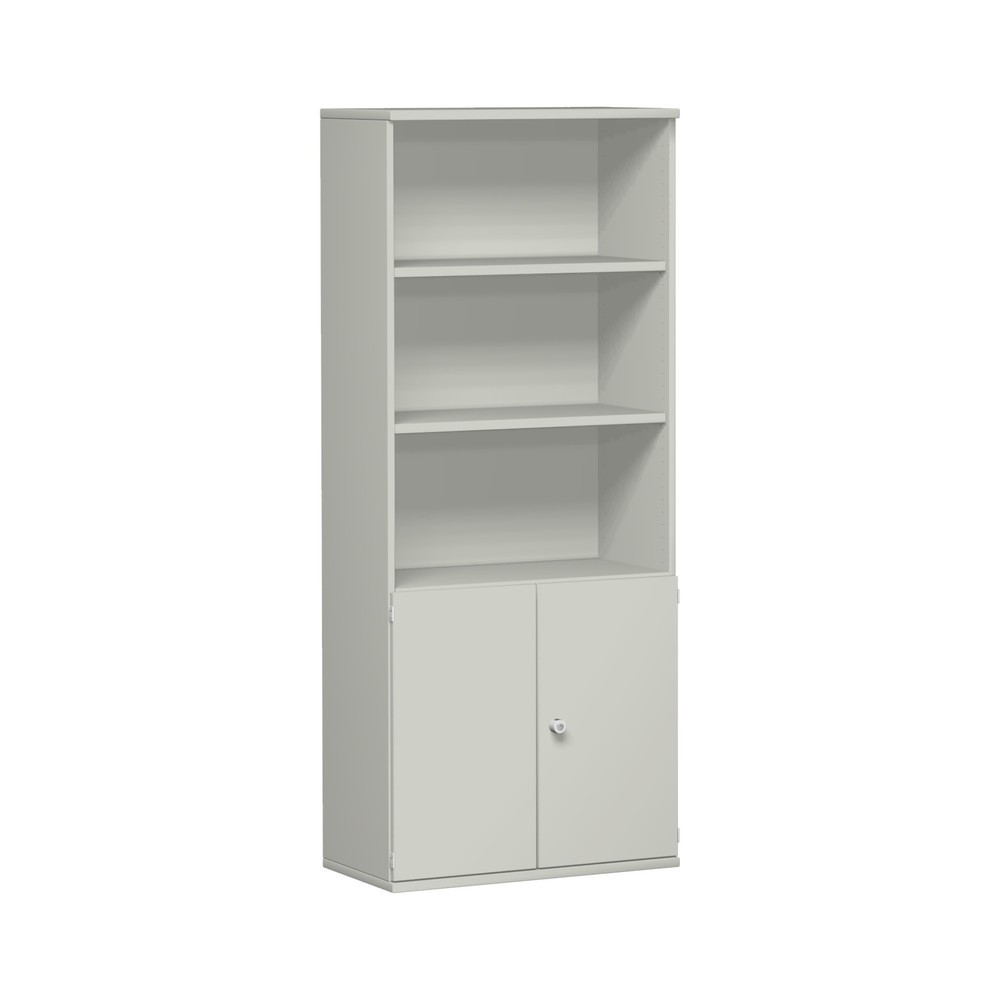 Geramöbel Modulschrank Profi mit Holztüren, 5 OH, lichtgrau