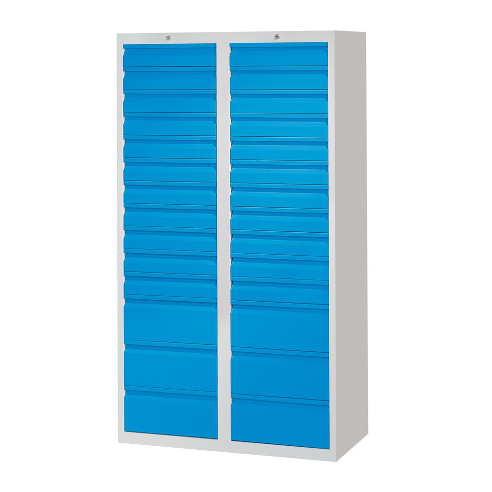 PAVOY Leichter Schubladenschrank, Rollenführung, Schubladen 22x100 + 6x200 mm, Breite 1.000 mm, anthrazitgrau, lichtgrau
