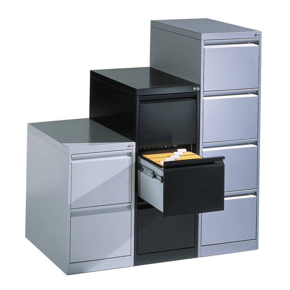 C+P Kartei- und Hängeregistraturschrank, 1-bahnig, 3 Schubladen, anthrazit