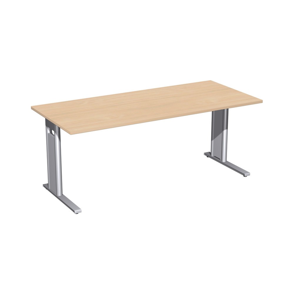 Geramöbel Büro-Schreibtisch Profi, C-Fuss-Gestell, BxT 1.800 x 800 mm, Buche