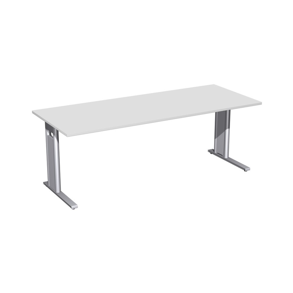 Geramöbel Büro-Schreibtisch Profi, C-Fuss-Gestell, BxT 2.000 x 800 mm, lichtgrau