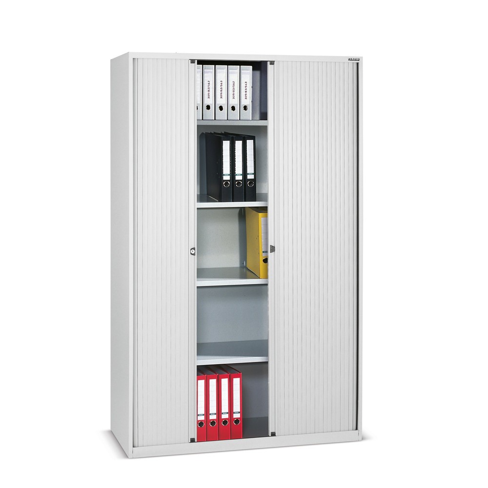 BISLEY Rollladenschrank, 5 OH, Breite 800 mm, lichtgrau
