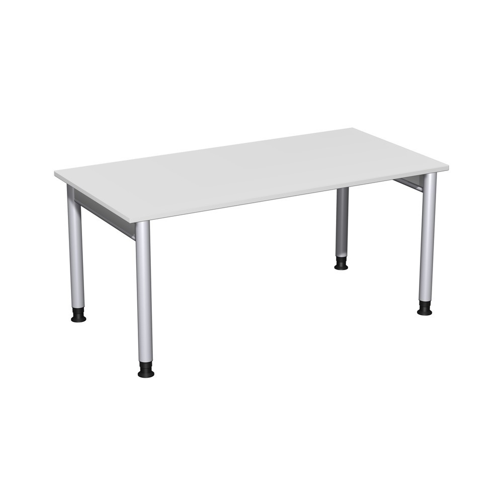 Geramöbel Manuell höhenverstellbarer Schreibtisch Profi, 4-Fuss-Gestell, BxT 1.600 x 800 mm, lichtgrau