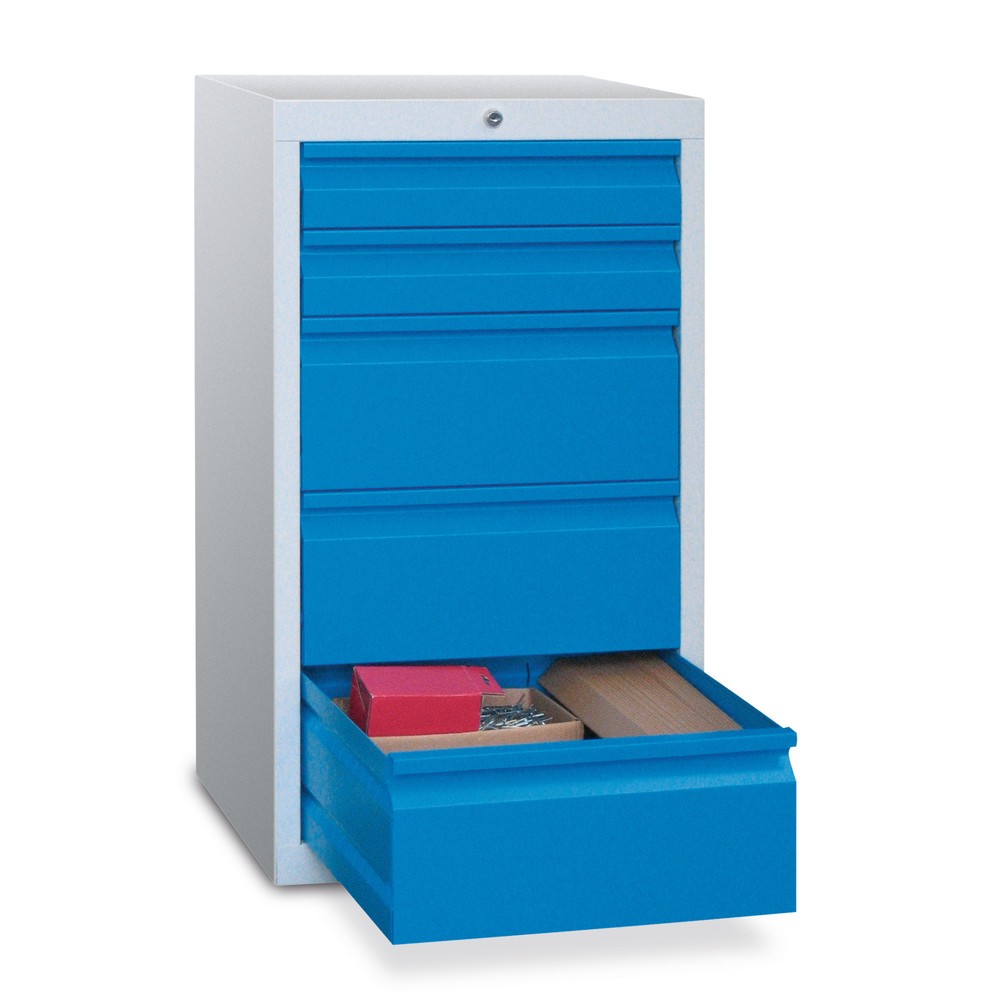 PAVOY Leichter Schubladenschrank, Gleitführung, Schubladen 8x100 mm, Breite 500 mm, lichtgrau, lichtgrau