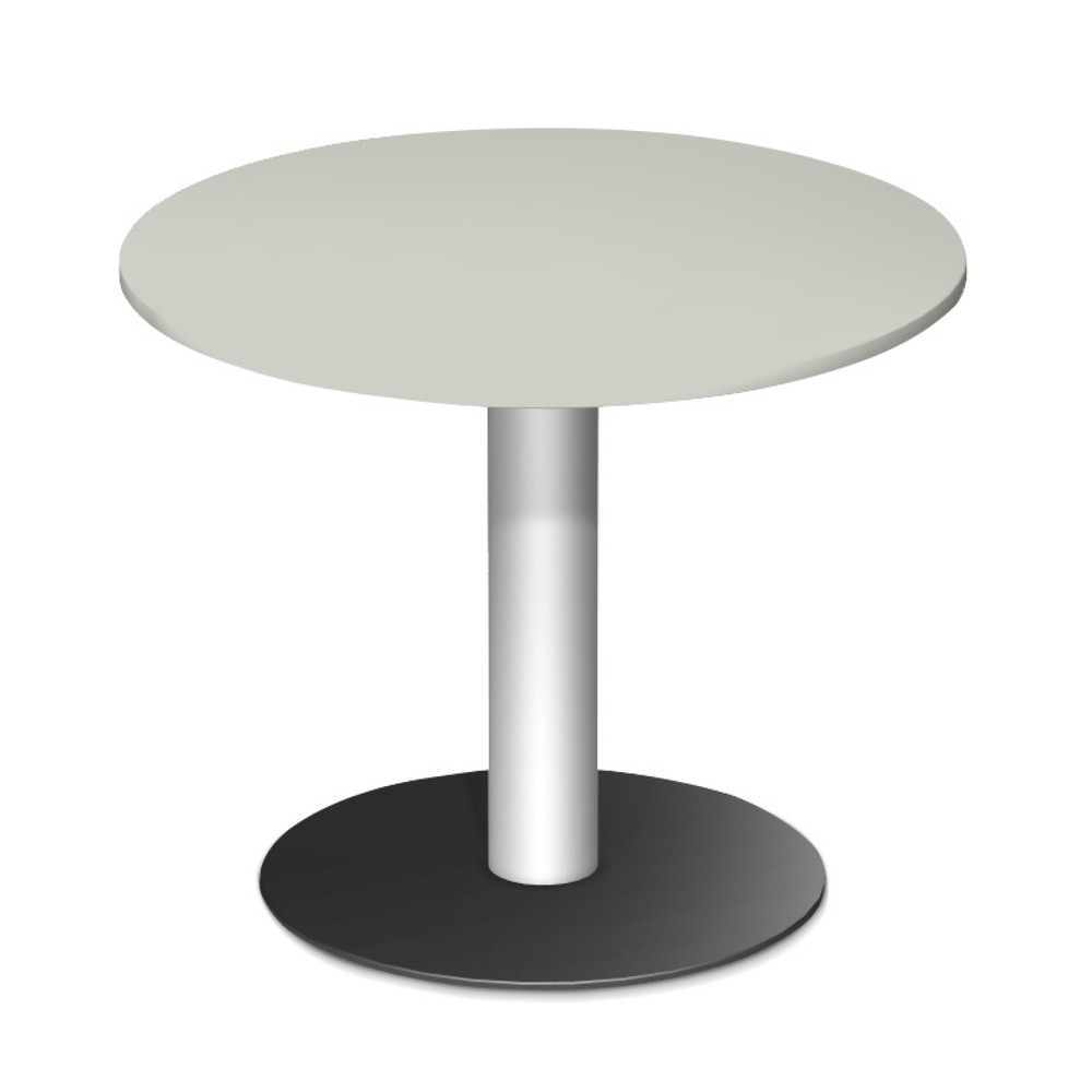 Geramöbel Säulentisch mit Tellerfuss, ØxH 900 x 720 mm, lichtgrau