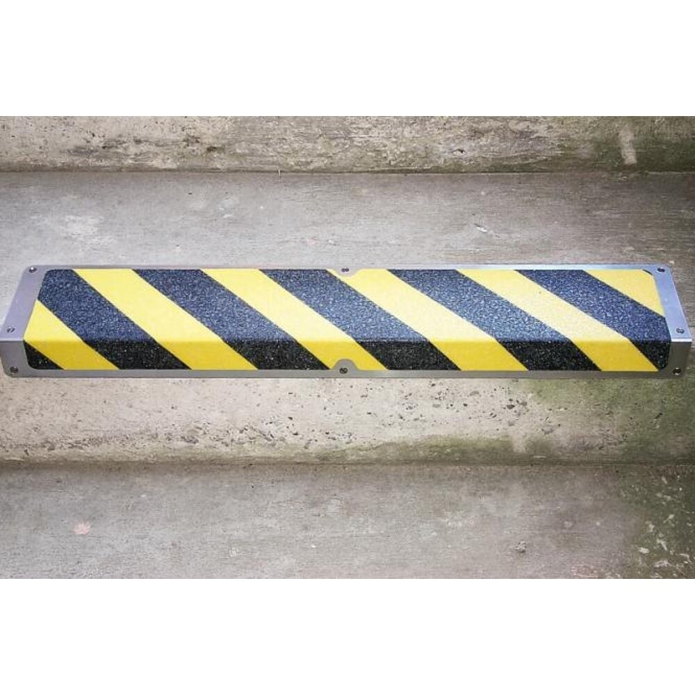 Anti-Rutschkantenprofil aus Aluminium, schwarz-gelb, LxB 635 x 120 mm