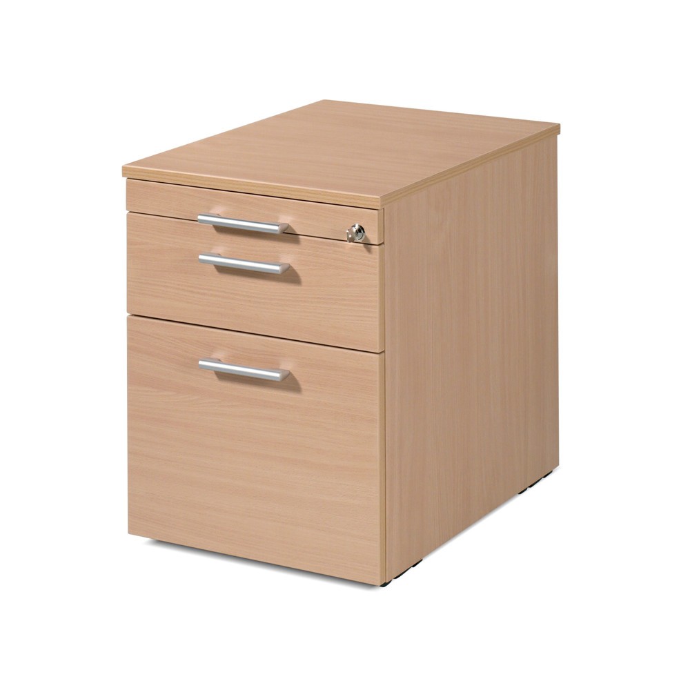 Geramöbel Rollcontainer Lissabon mit Hängeregister, HxBxT 566 x 600 x 430 mm, Kunststoffschübe, Buche