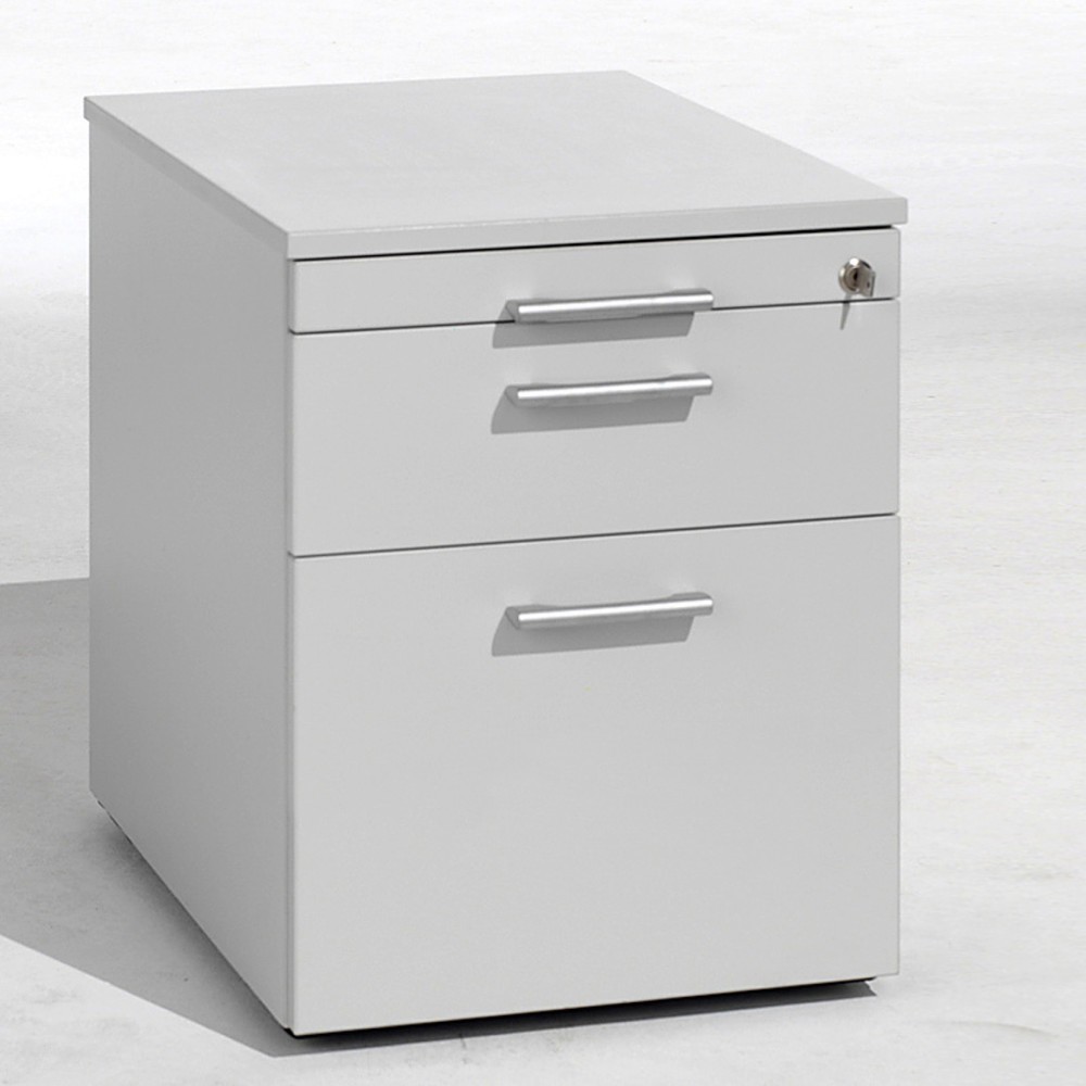 Geramöbel Rollcontainer Lissabon mit Hängeregister, HxBxT 566 x 600 x 430 mm, Kunststoffschübe, lichtgrau