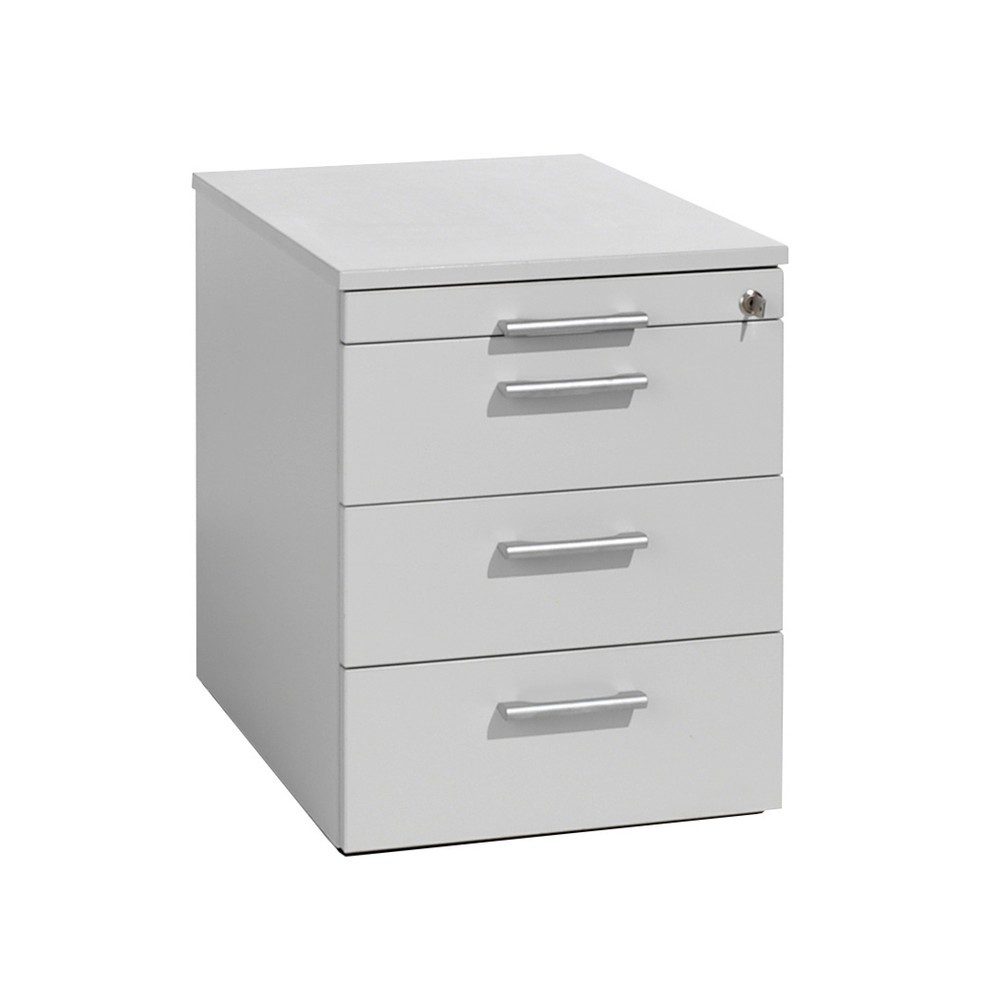 Geramöbel Rollcontainer Lissabon, HxBxT 566 x 600 x 430 mm, 3 Kunststoffschübe, lichtgrau