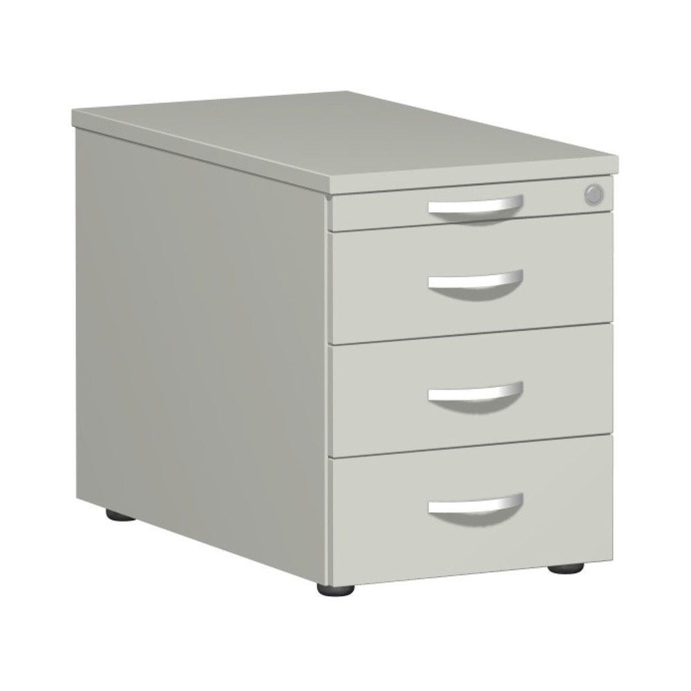 Geramöbel Rollcontainer Lissabon, HxBxT 566 x 800 x 430 mm, 3 Metallschübe, lichtgrau