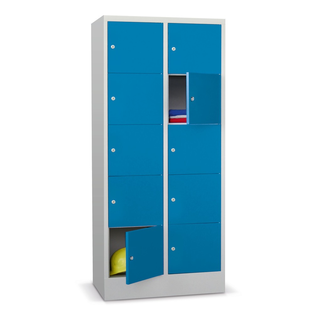 PAVOY Schliessfachschrank mit Zylinderschloss, 2 x 4 Fächer, HxBxT 1.518 x 800 x 500 mm, anthrazitgrau, anthrazitgrau