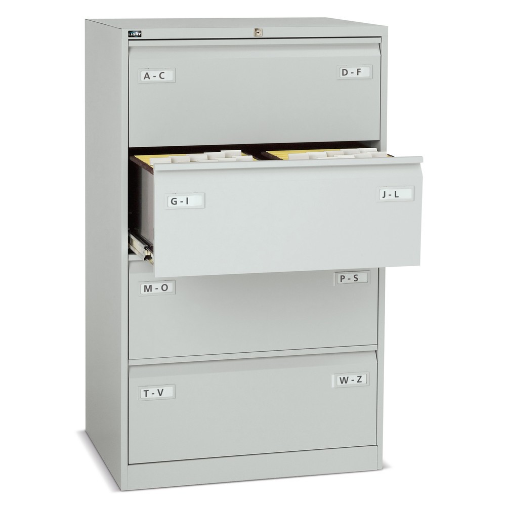 BISLEY Hängeregisterschrank LIGHT mit Griffleiste, 1-bahnig, 4 Schubladen, oxfordblau