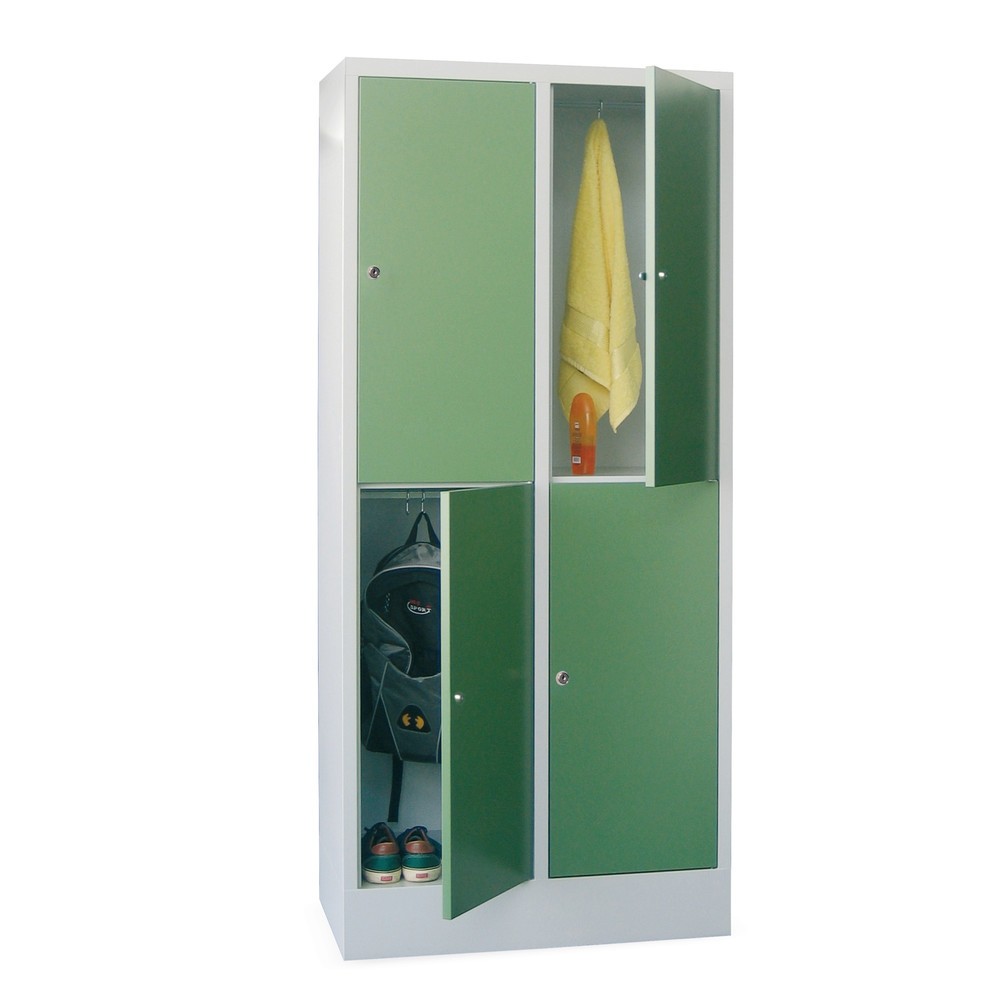 PAVOY Schliessfachschrank, 2 x 5 Fächer, HxBxT 1.850 x 600 x 500 mm, anthrazitgrau, anthrazitgrau