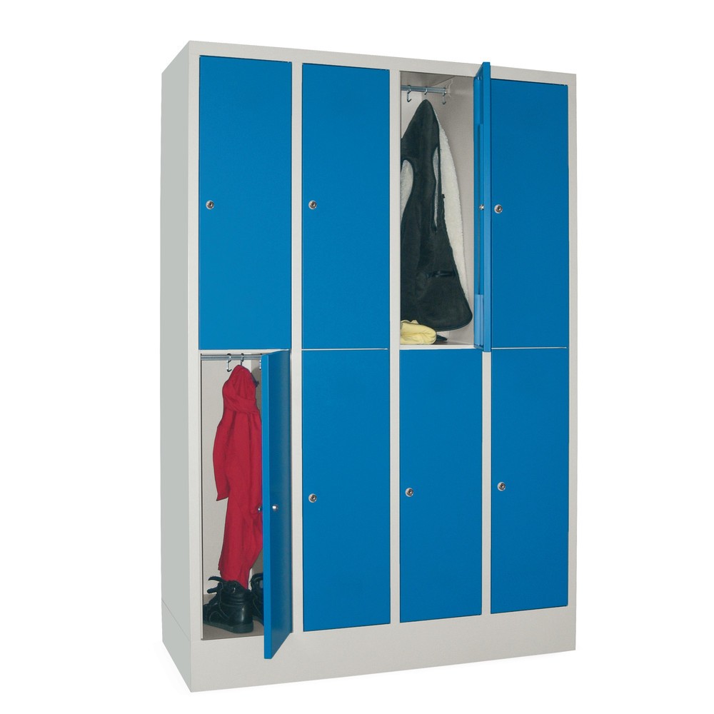 PAVOY Schliessfachschrank, 4 x 3 Fächer, HxBxT 1.850 x 1.600 x 500 mm, lichtblau, lichtgrau