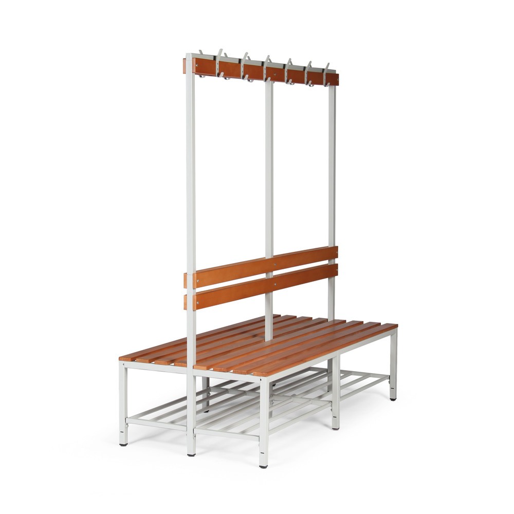HEMMDAL Umkleidesitzbank, 2-seitig, Länge 1.600 mm, 2x 6 Haken