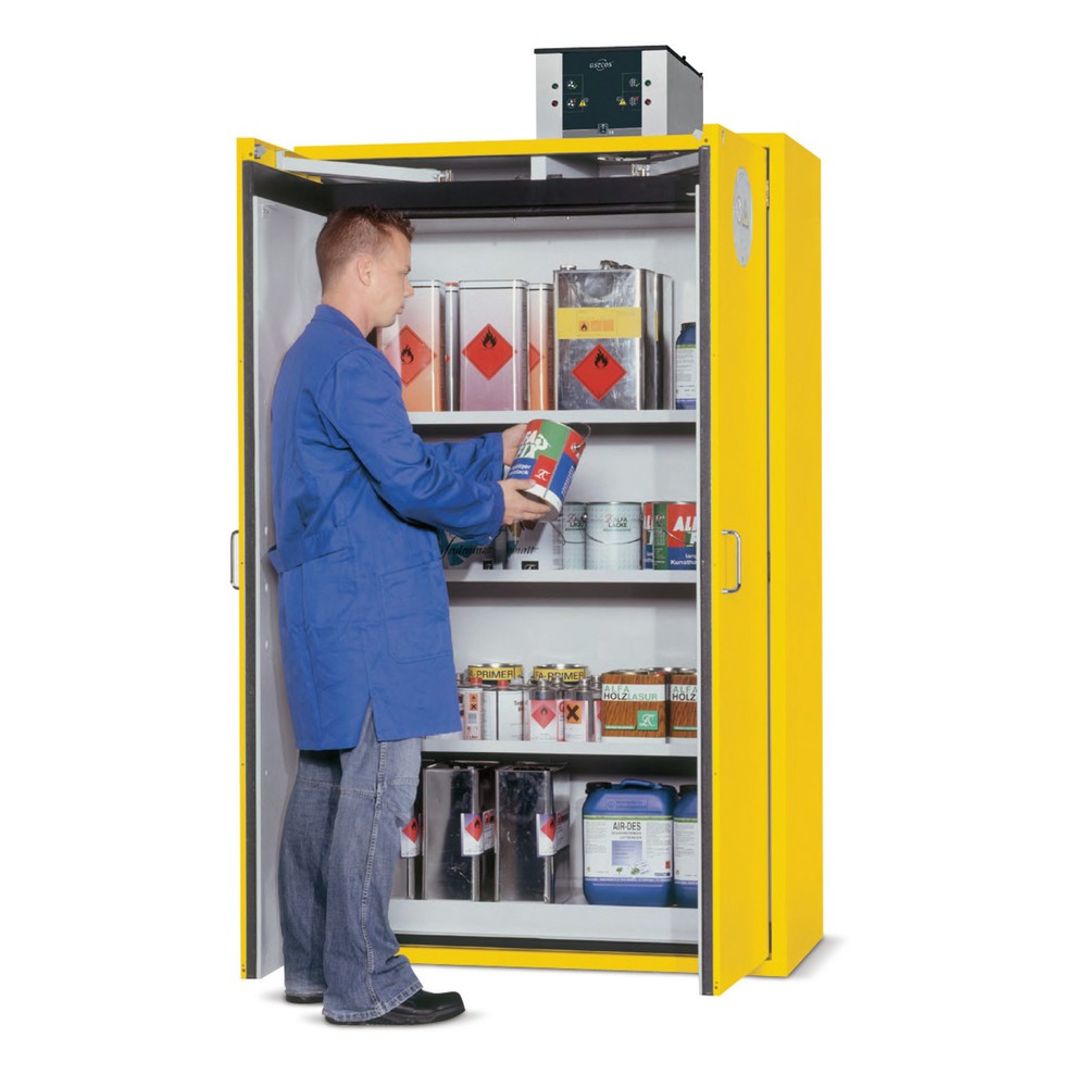 asecos® Brandschutzschrank S-CLASSIC/Typ 90, HxBxT 1.968 x 1.200 x 615 mm, lichtgrau