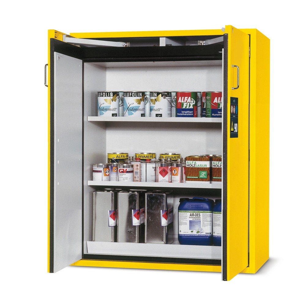 asecos® Brandschutzschrank S-CLASSIC/Typ 90, HxBxT 1.298 x 1.200 x 615 mm, goldgelb