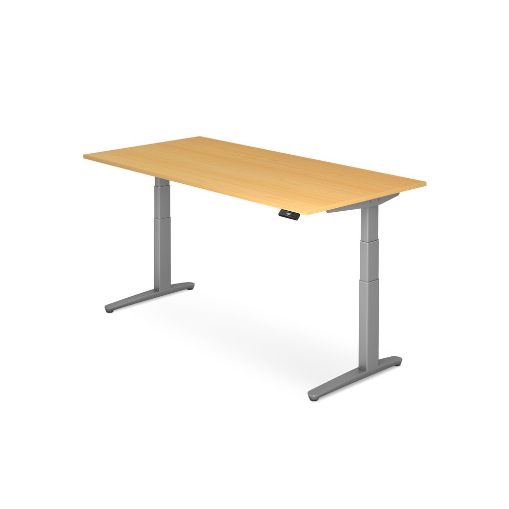 Hammerbacher Elektrisch höhenverstellbarer Schreibtisch, mit Memoryschalter, C-Fuss, BxT 1.800 x 800 mm, Buche