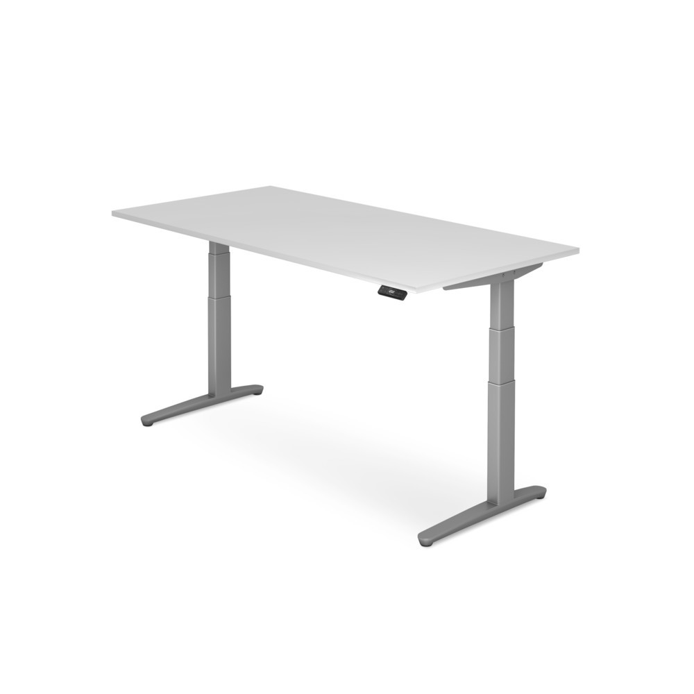 Hammerbacher Elektrisch höhenverstellbarer Schreibtisch, mit Memoryschalter, C-Fuss, BxT 1.600 x 800 mm, weiss