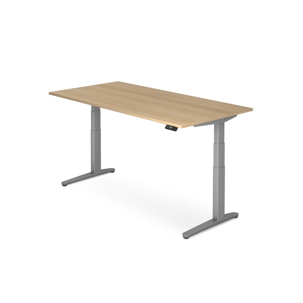Hammerbacher Elektrisch höhenverstellbarer Schreibtisch, mit Memoryschalter, C-Fuß, BxT 1.600 x 800 mm, Eiche