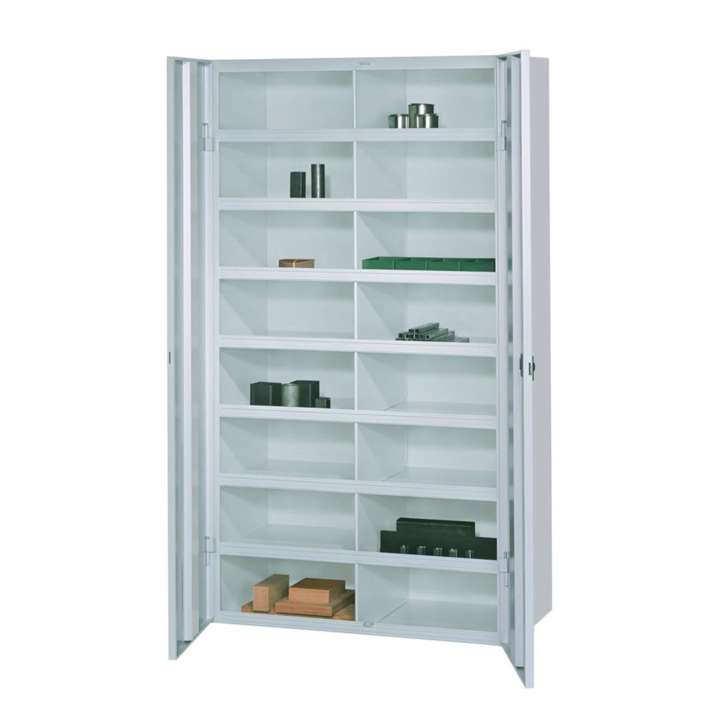 PAVOY Fächerschrank mit Türen, 16 Fächer à 180 x 455 x 470 mm, rubinrot, lichtblau