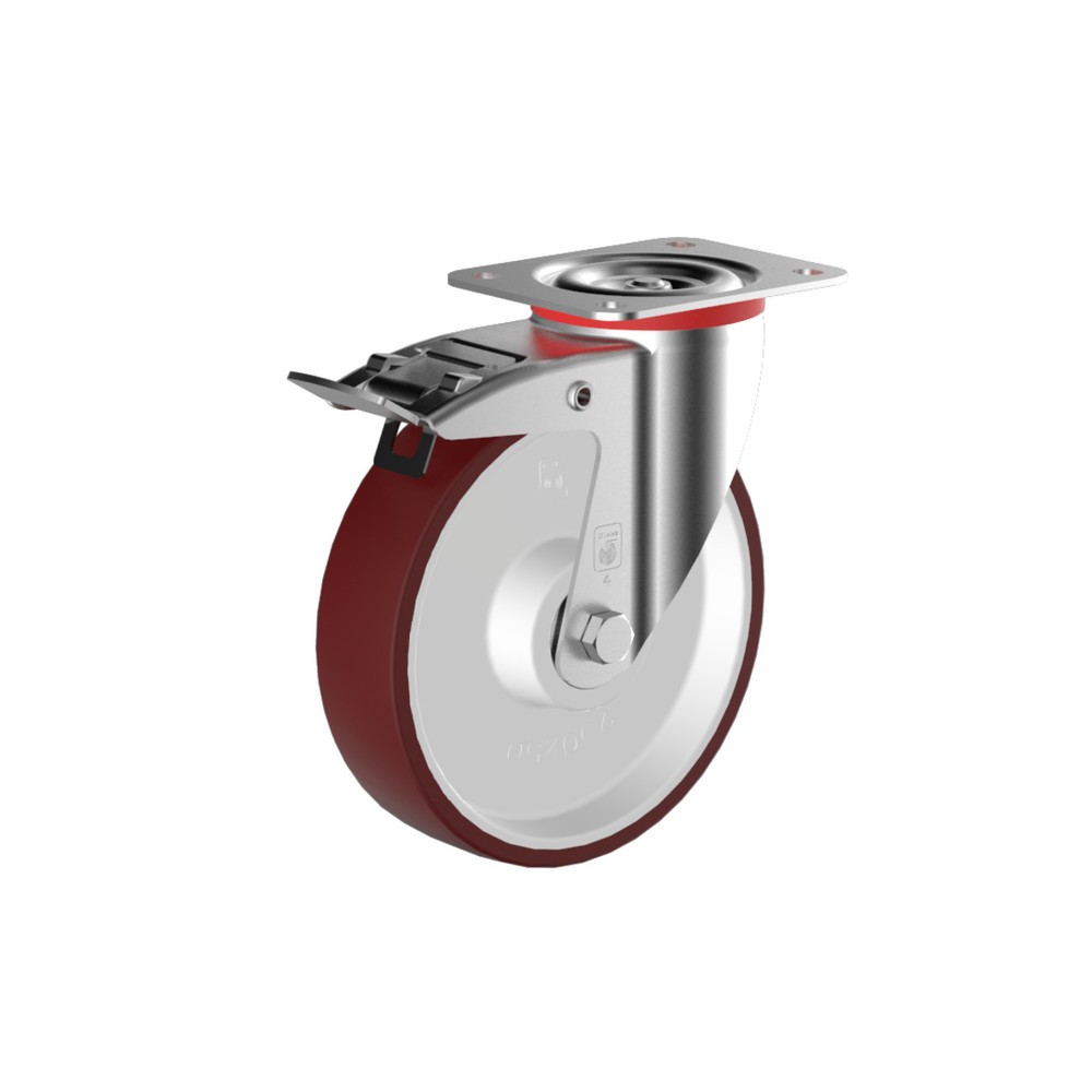 Lenkrolle Wicke PU, inkl. Feststeller, Ø x Breite 100 x 30 mm, TK 150 kg