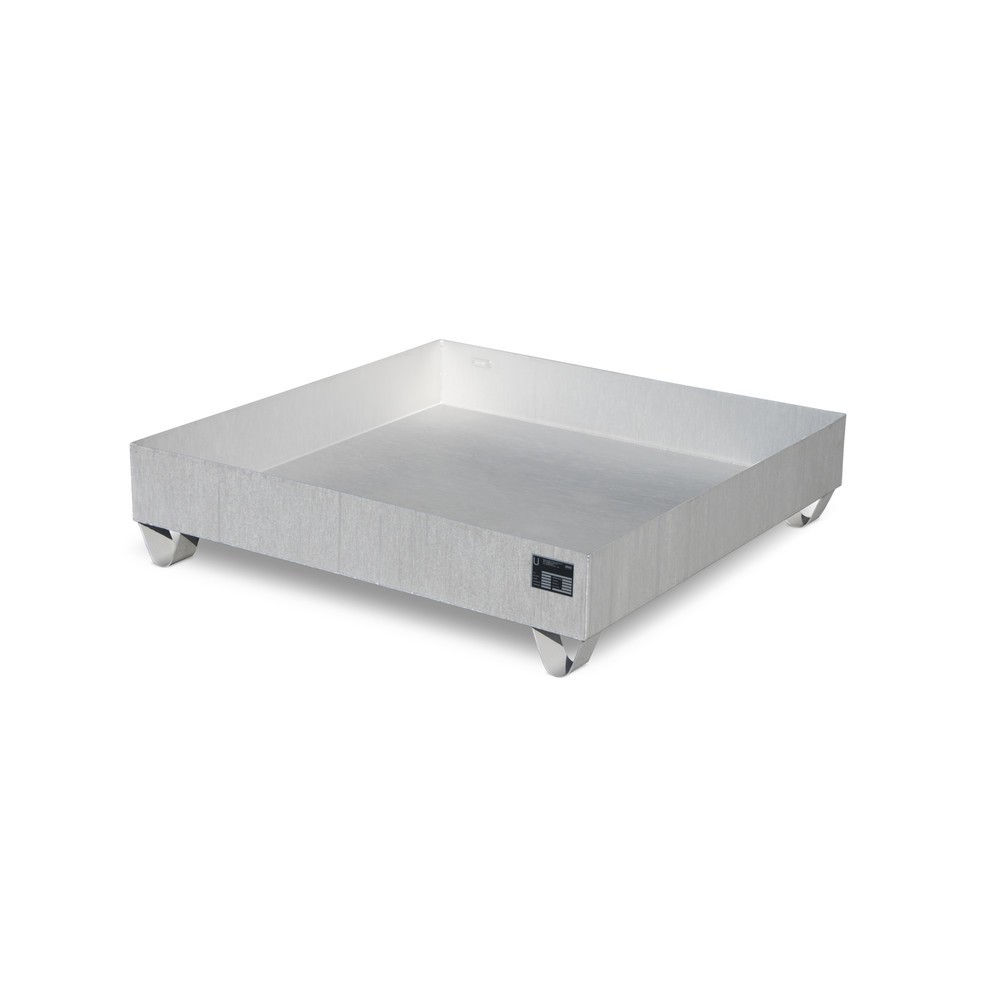 Bauer® Auffangwanne aus Edelstahl für Fässer und IBC, HxBxT 285 x 1.200 x 1.200 mm, 4x 200 l