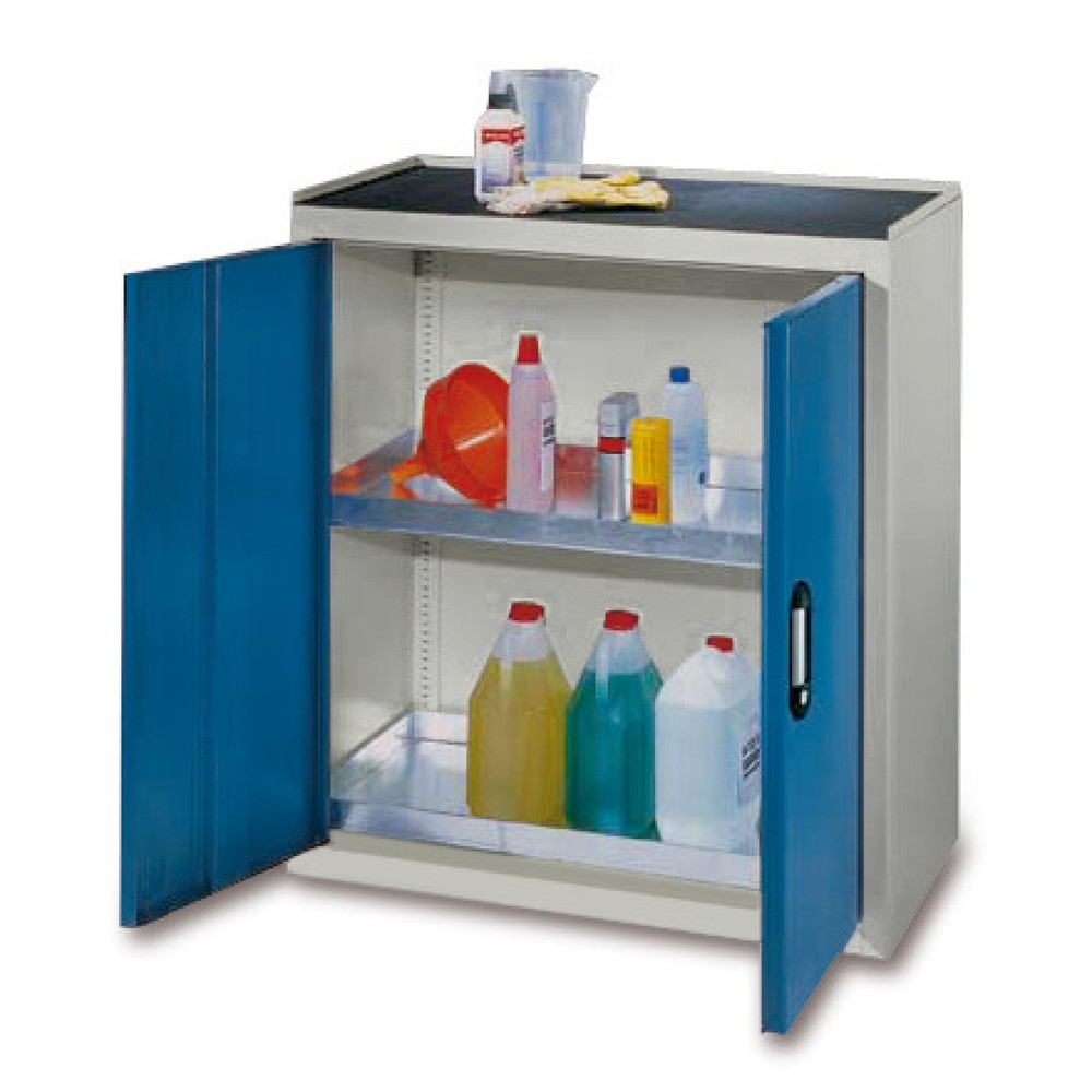 C+P Chemikalienschrank Acurado, 4 verzinkte Auffangwannen, HxBxT 1.950 x 930 x 500 mm, lichtgrau