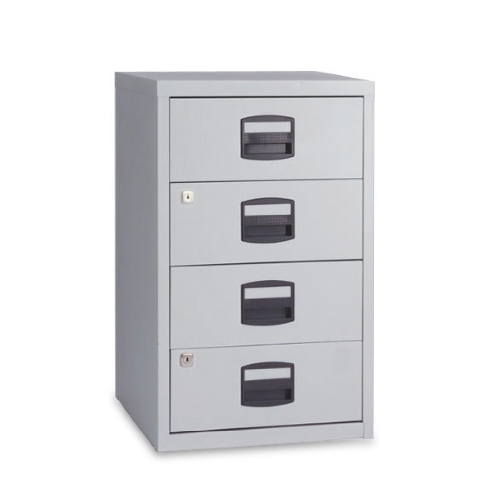 BISLEY Schubladenschrank mit 4 Materialschüben, lichtgrau