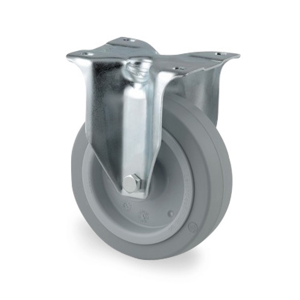 TENTE® Bockrolle Elastik-Gummi, Rollenlager, spurlos, Ø x Breite 200 x 50 mm, TK 400 kg