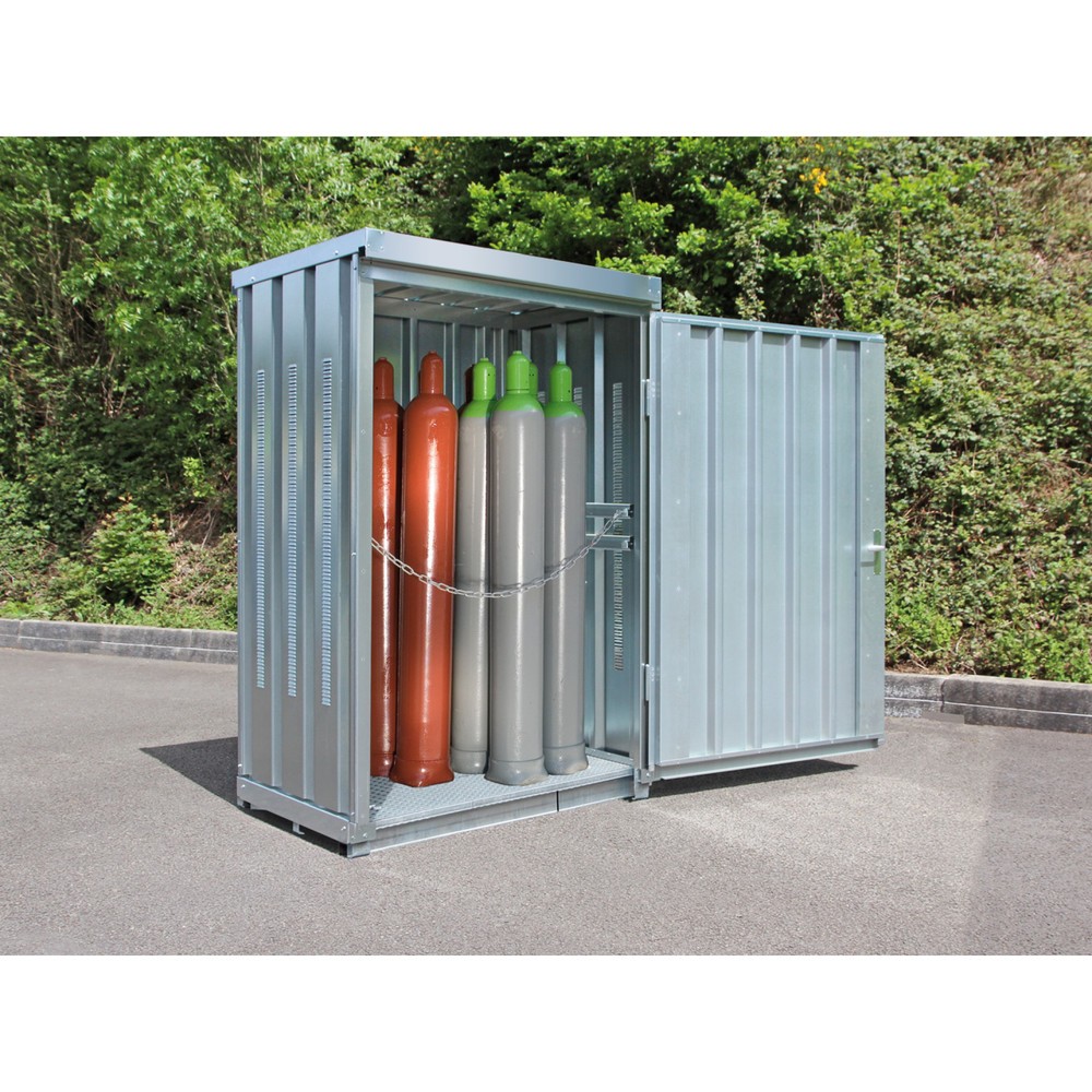 SAFE Gasflaschen-Lagercontainer mit Bodenrahmen, HxBxT 2.250 x 1.420 x 1.080 mm