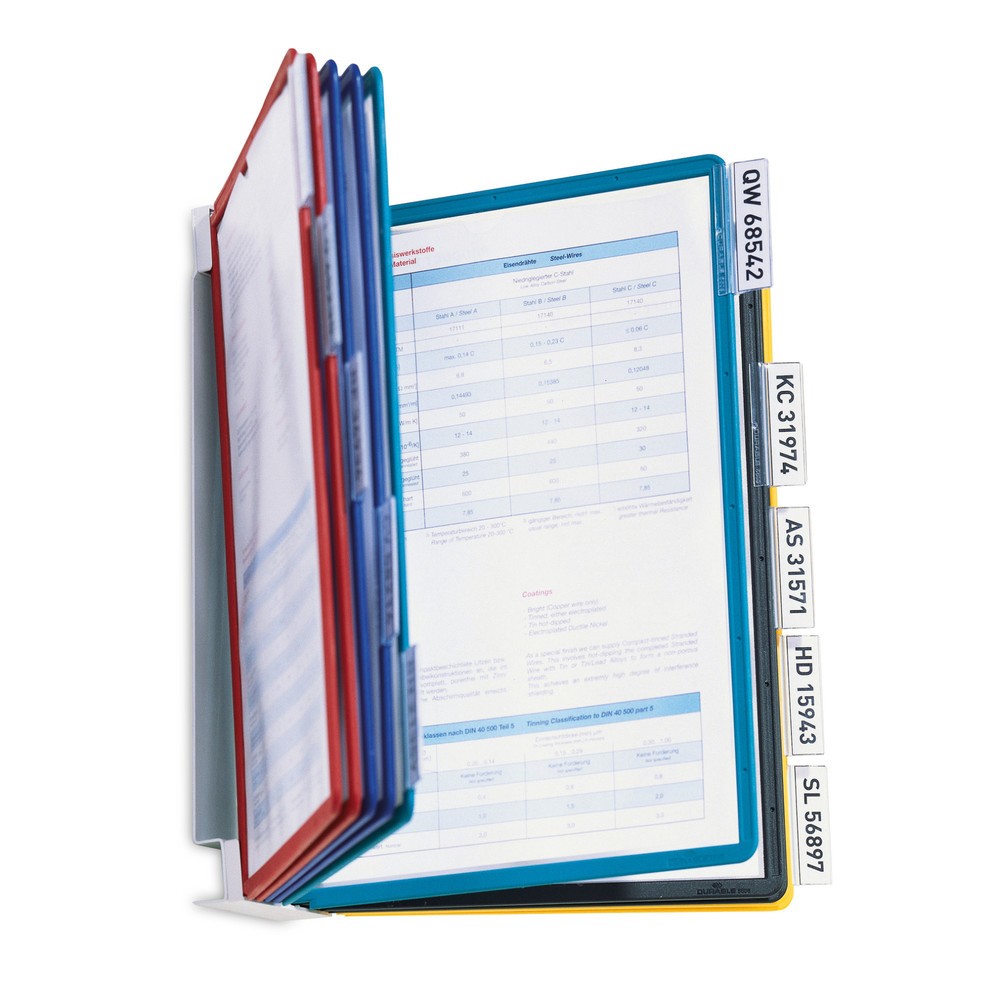 Vario® Komplett-Set Wandhalter, 20 Sichttafeln, farblich sortiert