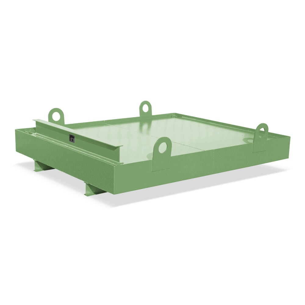Bauer® Auffangwanne aus Stahl für Container, HxBxT 560 x 2.300 x 2.030 mm, Auffangvolumen 880 l, resedagrün