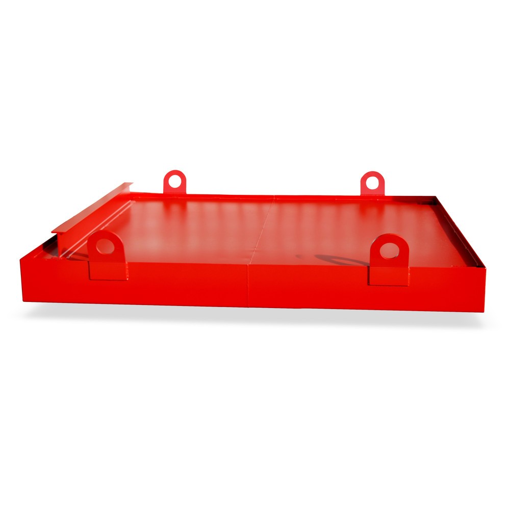 Bauer® Auffangwanne aus Stahl für Container, HxBxT 560 x 2.800 x 2.030 mm, Auffangvolumen 1.078 l, feuerrot