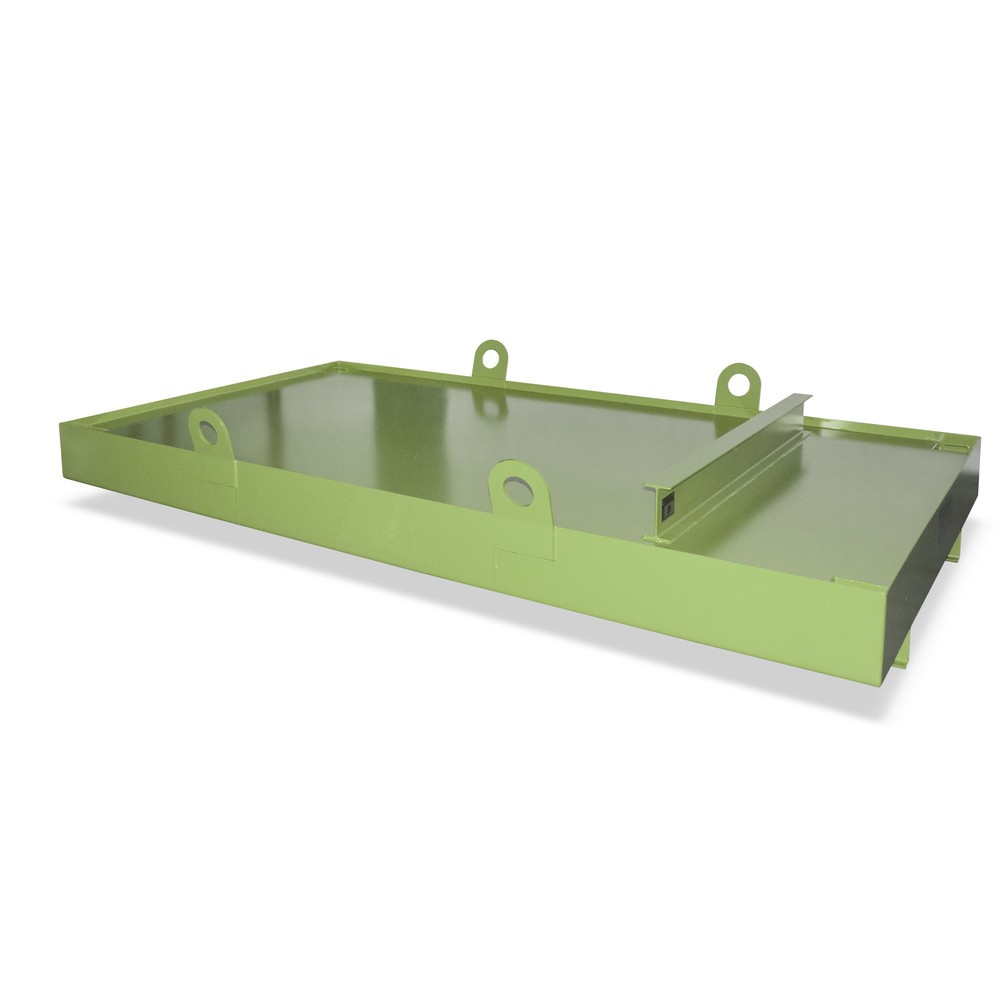Bauer® Auffangwanne aus Stahl für Container, HxBxT 560 x 3.300 x 2.030 mm, Auffangvolumen 1.276 l, resedagrün