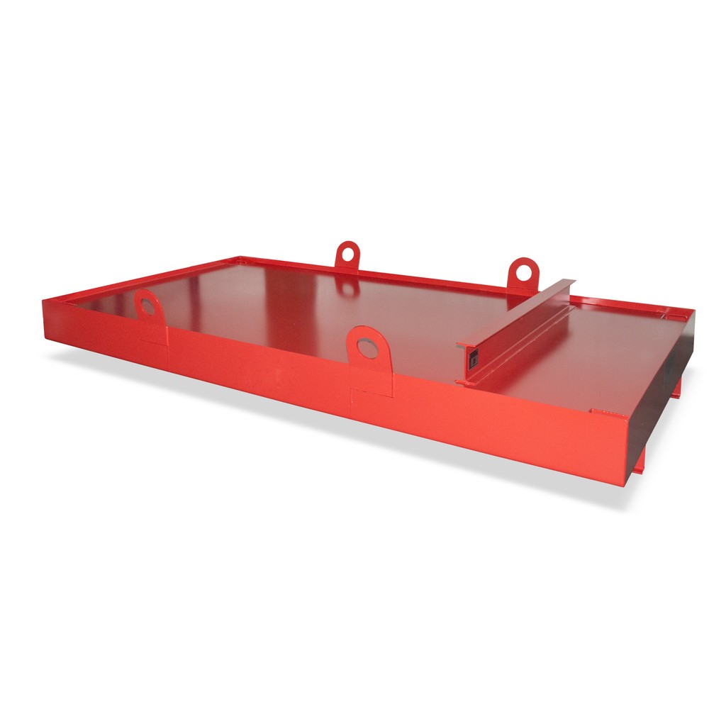 Bauer® Auffangwanne aus Stahl für Container, HxBxT 560 x 3.300 x 2.030 mm, Auffangvolumen 1.276 l, feuerrot