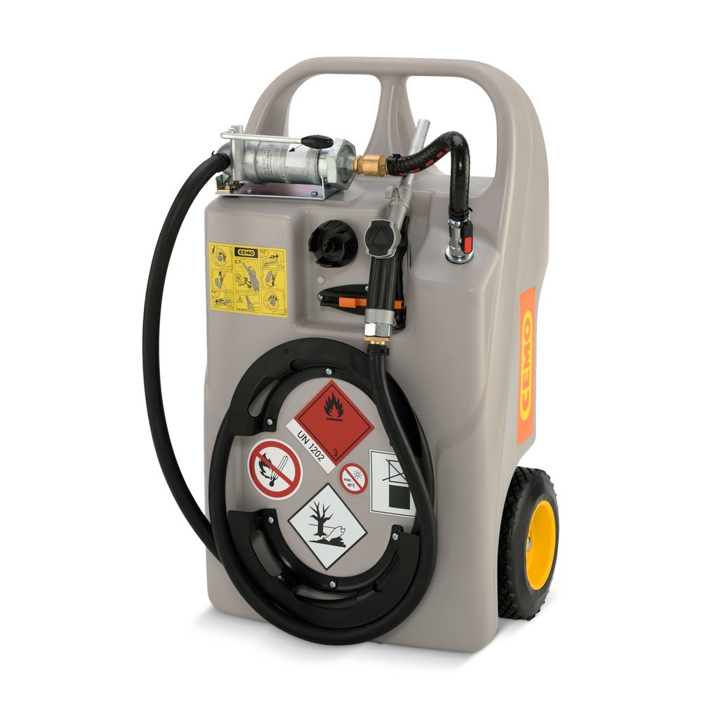 CEMO Diesel-Trolley, 60 l, mit Handpumpe und Zapfventil