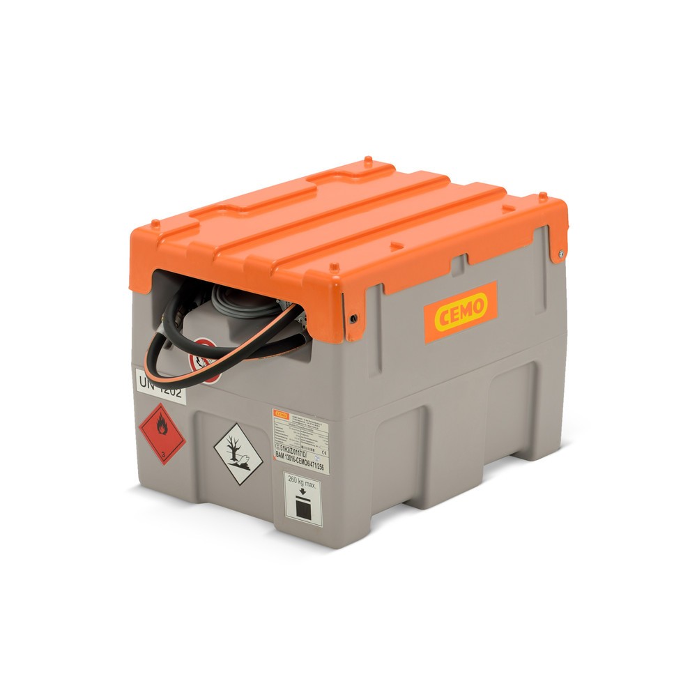CEMO Mobile Diesel-Tankanlage mit ADR-Zulassung, 200 l, 40l/min, mit Klappdeckel